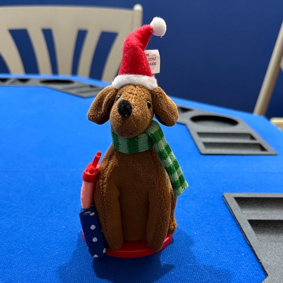 Wondershop Other - Wondershop Brown Dog Figurine with Red Santa Hat and Green Scarf